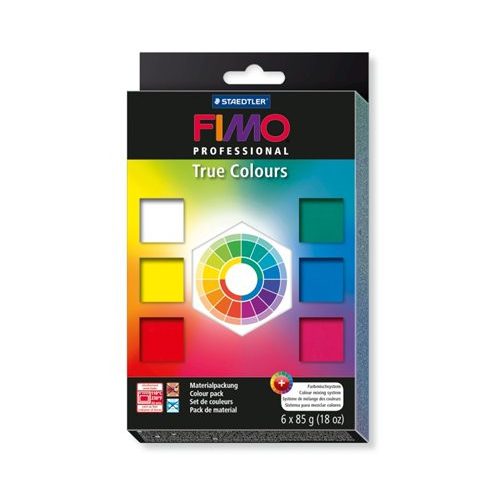 Gyurma készlet, 6x85 g, égethető, FIMO "Professional True Colours", 6 különböző szín