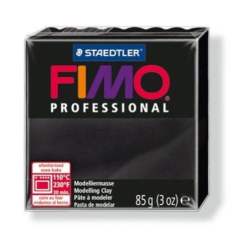 Gyurma, 85 g, égethető, FIMO "Professional", fekete