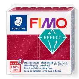   Gyurma, 57 g, égethető, FIMO "Effect", csillámos piros