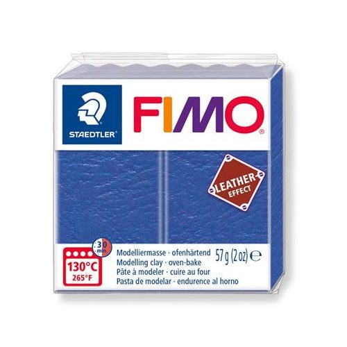 Gyurma, 57 g, égethető, FIMO "Leather Effect", indigókék