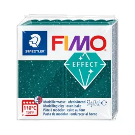   Gyurma, 57 g, égethető, FIMO "Effect", csillámos zöld