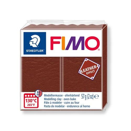 Gyurma, 57 g, égethető, FIMO" Leather Effect", dió
