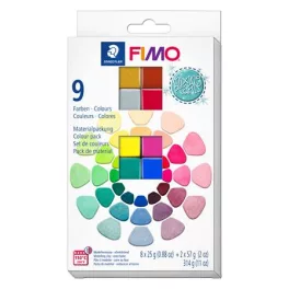   Gyurma, készlet, 8x25 + 2x57 g, égethető, FIMO "Effect Colours", 9 különböző gyöngyház szín