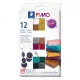 Gyurma, készlet, 12x25 g, égethető, FIMO "Effect Colours", 12 különböző csillámos szín