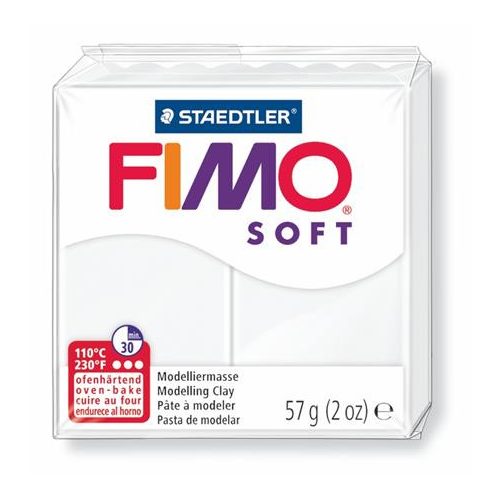 Gyurma, 57 g, égethető, FIMO "Soft", fehér