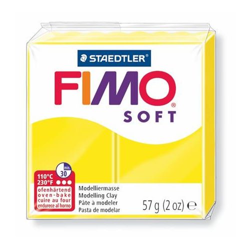Gyurma, 57 g, égethető, FIMO "Soft", citromsárga