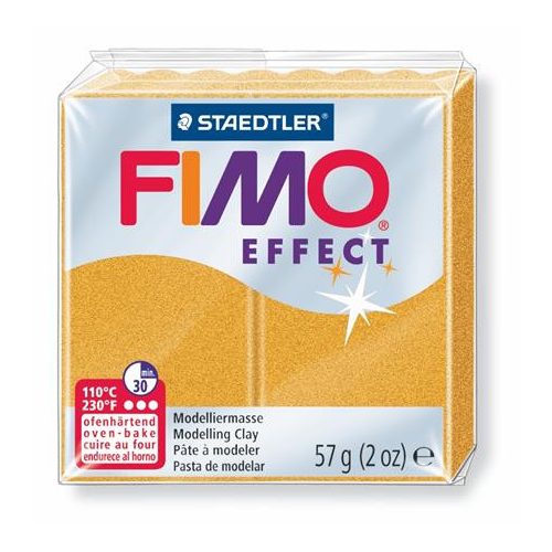 Gyurma, 57 g, égethető, FIMO "Effect", metál arany