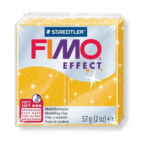 Gyurma, 57 g, égethető, FIMO "Effect", csillámos arany