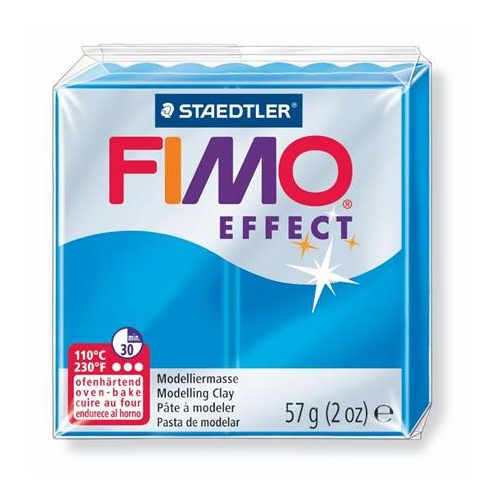 Gyurma, 57 g, égethető, FIMO "Effect", áttetsző kék