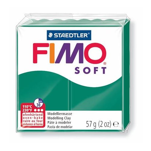 Gyurma, 56 g, égethető, FIMO "Soft", smaragdzöld