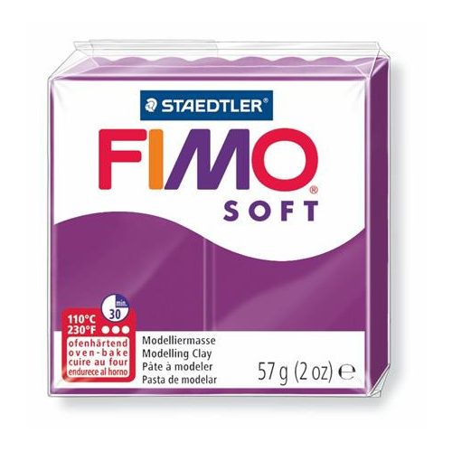 Gyurma, 57 g, égethető, FIMO "Soft", bíborlila