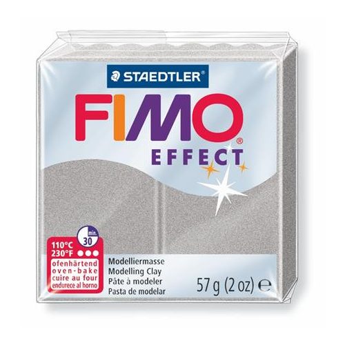 Gyurma, 57 g, égethető, FIMO "Effect", ezüst