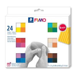   Gyurma, készlet, 24x25g, égethető, FIMO "Soft Basic", 24 különböző szín