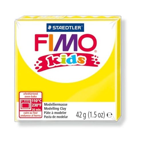 Gyurma, 42 g, égethető, FIMO "Kids", sárga