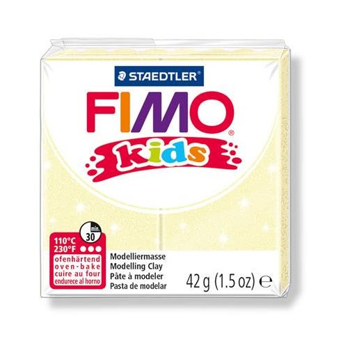 Gyurma, 42 g, égethető, FIMO "Kids", gyöngyház sárga