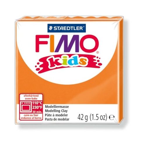 Gyurma, 42 g, égethető, FIMO "Kids", narancssárga