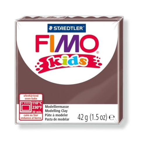 Gyurma, 42 g, égethető, FIMO "Kids", barna