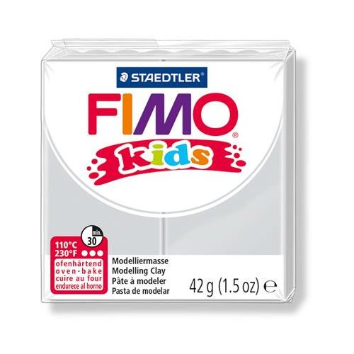 Gyurma, 42 g, égethető, FIMO "Kids", világosszürke