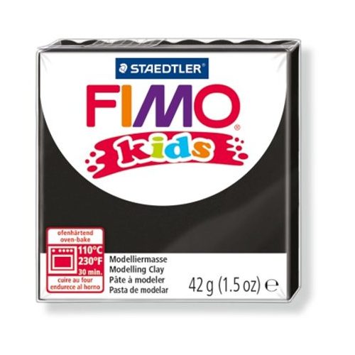 Gyurma, 42 g, égethető, FIMO "Kids", fekete