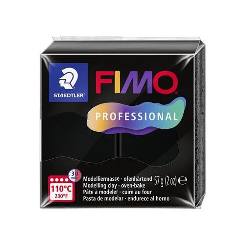 Gyurma, 57 g, égethető, FIMO "Professional", fekete