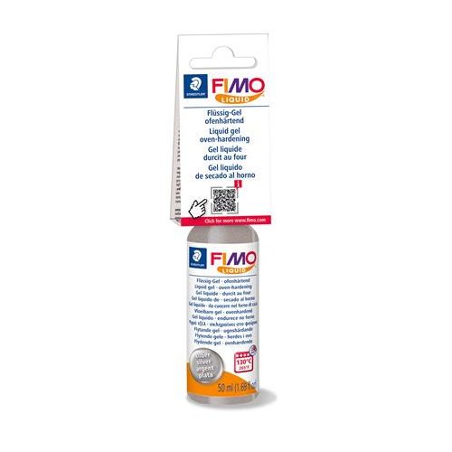 Folyékony gyurma, 50ml, égethető, FIMO "Effect", ezüst