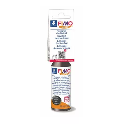 Folyékony gyurma, 50ml, égethető, FIMO "Effect", fekete