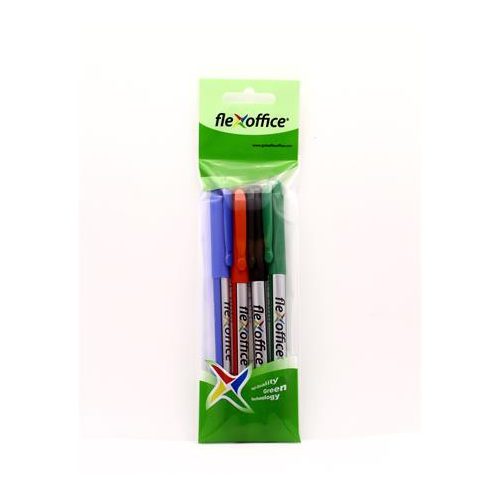 Tűfilc készlet, 0,3 mm, FLEXOFFICE "FL01", 4 különböző szín