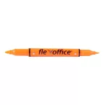 Szövegkiemelő, 1,0/4,0 mm, kétvégű, FLEXOFFICE "HL01", narancs