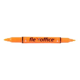   Szövegkiemelő, 1,0/4,0 mm, kétvégű, FLEXOFFICE "HL01", narancs