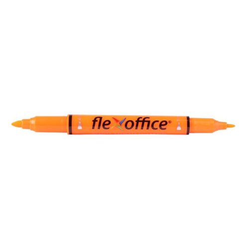 Szövegkiemelő, 1,0/4,0 mm, kétvégű, FLEXOFFICE "HL01", narancs
