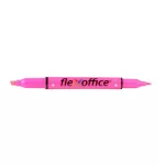 Szövegkiemelő, 1,0/4,0 mm, kétvégű, FLEXOFFICE "HL01", rózsaszín