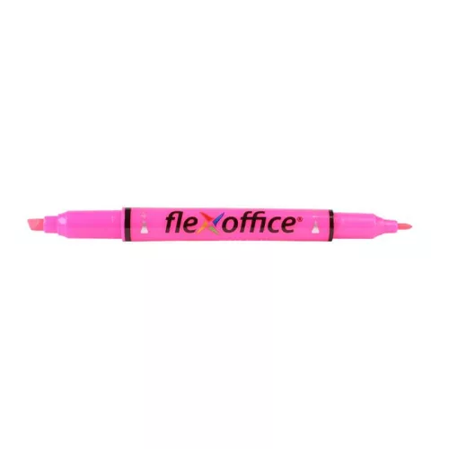 Szövegkiemelő, 1,0/4,0 mm, kétvégű, FLEXOFFICE "HL01", rózsaszín