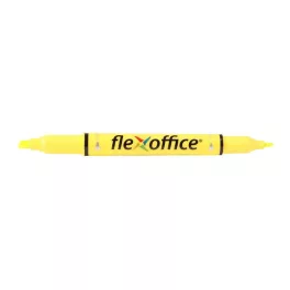   Szövegkiemelő, 1,0/4,0 mm, kétvégű, FLEXOFFICE "HL01", sárga