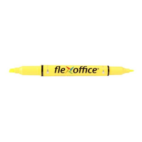 Szövegkiemelő, 1,0/4,0 mm, kétvégű, FLEXOFFICE "HL01", sárga