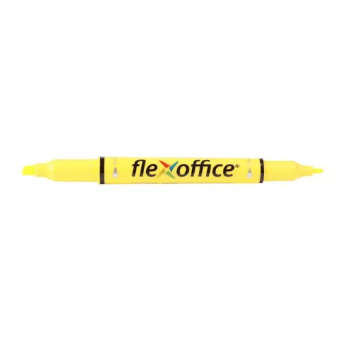 Szövegkiemelő, 1,0/4,0 mm, kétvégű, FLEXOFFICE "HL01", sárga