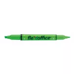 Szövegkiemelő, 1,0/4,0 mm, kétvégű, FLEXOFFICE "HL01", zöld
