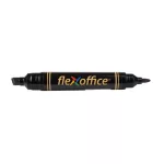 Alkoholos marker, 0,8/6,0 mm, kúpos/vágott, kétvégű, FLEXOFFICE "PM04", fekete