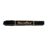 Alkoholos marker, 0,8/6,0 mm, kúpos/vágott, kétvégű, FLEXOFFICE "PM04", fekete