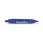 Alkoholos marker, 0,8/6,0 mm, kúpos/vágott, kétvégű, FLEXOFFICE "PM04", kék
