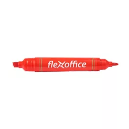   Alkoholos marker, 0,8/6,0 mm, kúpos/vágott, kétvégű, FLEXOFFICE "PM04", piros