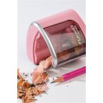 Hegyező, elemes, asztali, FLEXOFFICE "Flexio", rózsaszín