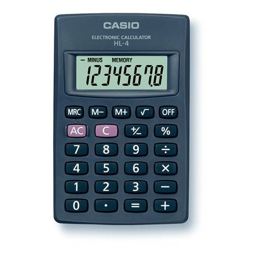 Zsebszámológép, 8 számjegy, CASIO "HL-4T"