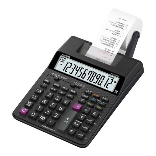 Számológép, szalagos, 12 számjegy, 2 színű nyomtató, CASIO "HR-150RCE"
