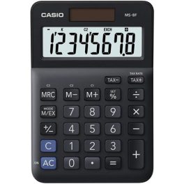   Számológép, asztali, 8 számjegy, CASIO "MS-8 F", fekete
