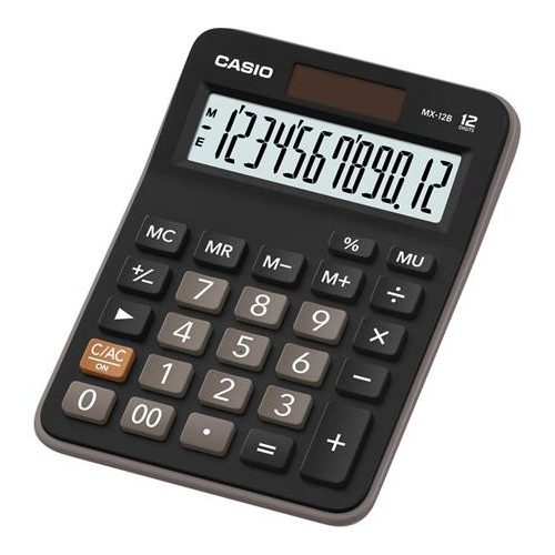 Számológép, asztali, 10 számjegy, CASIO "MX 12B", fekete