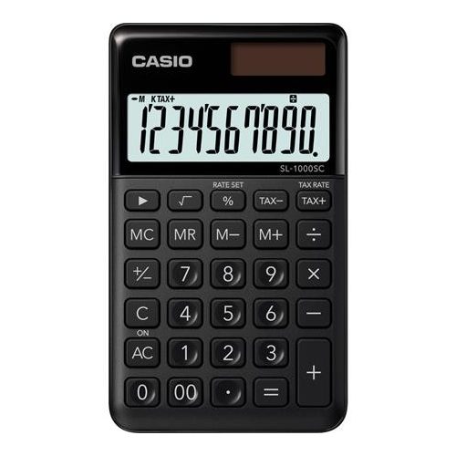 Zsebszámológép, 10 számjegy, CASIO "SL 1000", fekete