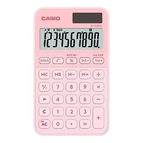 Zsebszámológép, 10 számjegy, CASIO "SL 310 YCK", rózsaszín