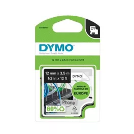   Feliratozógép szalag, flexibilis ID, 12 mm x 3,5 m, DYMO "D1", fehér-fekete