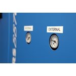 Feliratozógép szalag, tartós poliészter, 9 mm x 5,5 m, DYMO "Rhino",fehér-fekete