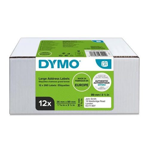 Etikett, LW nyomtatóhoz, 36x89 mm, 240 db etikett, DYMO